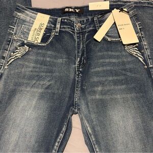 Sky Dark Blue Denim Jeans